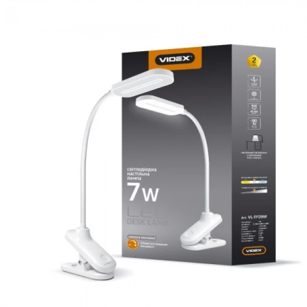 LED лампа настільна VIDEX VL-TF09W 7W 3000-5500K 220V(12шт/ящ)