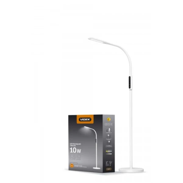 LED торшер білий підлоговий VIDEX VL-TF0701W 10W 3000-5500K 220V(4шт/ящ)