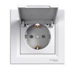Розетка з кришкою та заземленням біла ASFORA Schneider Electric (EPH3100121)