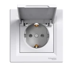 Розетка з кришкою та заземленням біла ASFORA Schneider Electric (EPH3100121)