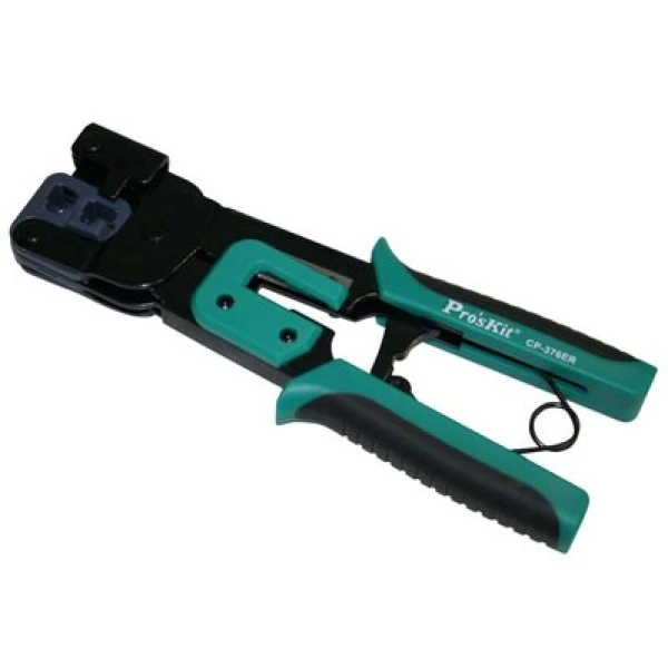 Кримпер для крученої пари Pro'sKit CP-376ER, 8P8C (RJ-45), 6P6C (RJ-12), 6P4C (RJ-14), 4P4C (RJ-22), 4P2C (RJ-22), 6P2C (RJ- 11), різак, стрипер