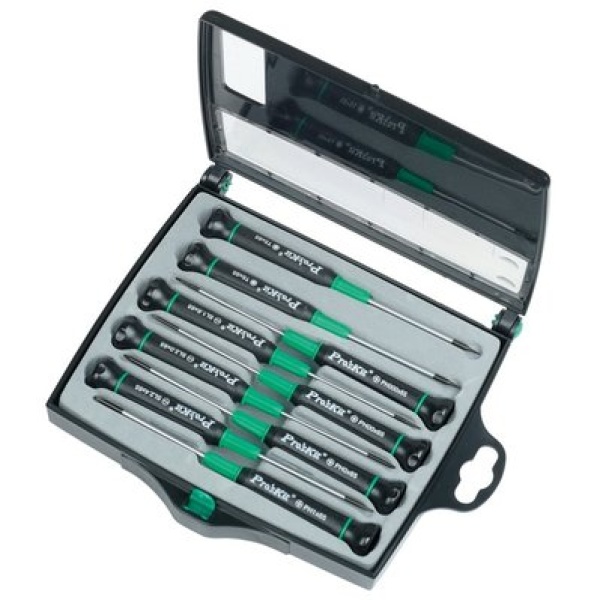 Набір викруток Pro'sKit SD-9302, шліцеві, "зірочки", хрестові, 9 шт.