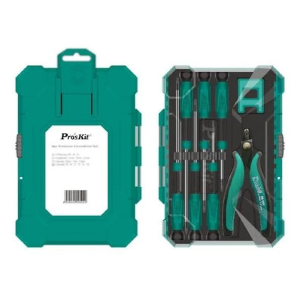 Набір викруток Pro'sKit PK-652, шліцеві, хрестові, в комплекті кусачки Pro'sKit 1PK-501A, 7 шт
