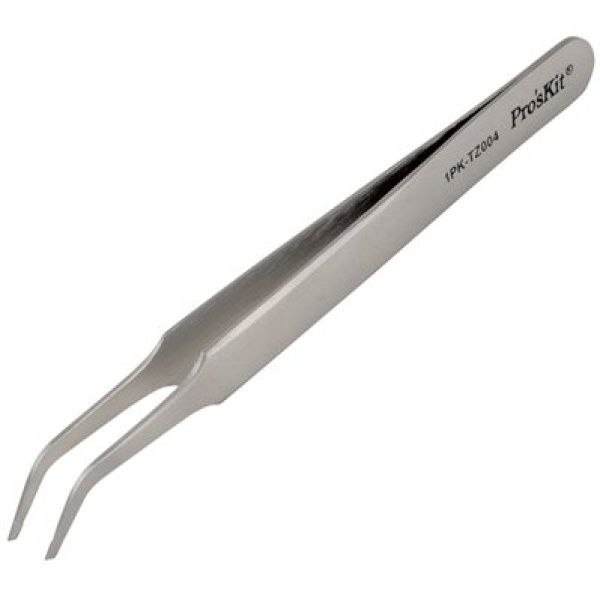 Пінцет монтажний Pro'sKit 1PK-TZ004, зігнутий, для SMD, 120 мм