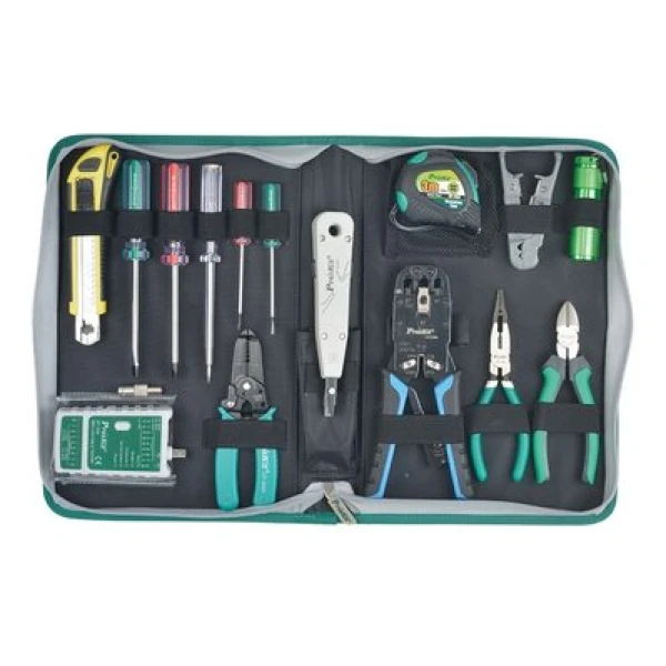 Набір інструментів в сумці Pro'sKit PK-4013 для монтажу телекомунікаційних мереж