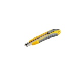 Ніж MASTERTOOL ЕРГО 18 мм ABS пластик TPR покриття з металевою направляючою кнопковий фіксатор 3 леза 17-0111