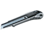 Ніж MASTERTOOL 18 мм металевий з напрямною кнопковий фіксатор 17-0128