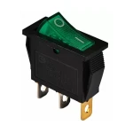 KCD3-101N GR/B 220V Перемикач 1 кл. зелений з підсвічуванням