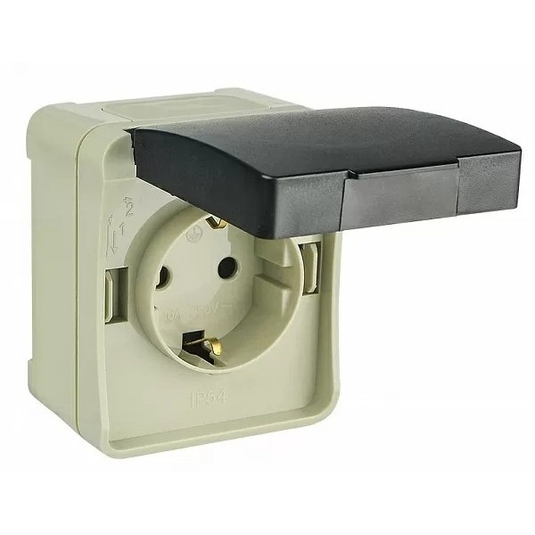 Розетка 2Р+PE РЗ16-З-IP54