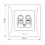 VIDEX BINERA Розетка CAT6+CAT3 підвійна кремова - Зображення 5