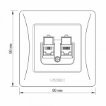 VIDEX BINERA Розетка CAT6+CAT3 подвійний срібний шовк (VF-BNSK2PC6TF3-SS) (20/120) - Зображення 5