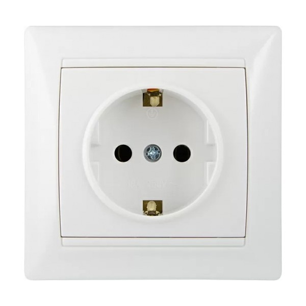 Розетка 2Р+PE PB16-З-Fr-W (біла)