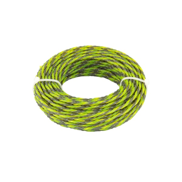 Жилка для тримера безшумна MASTERTOOL SPIRAL SQUARE 2.70 мм 15 м двоколірна 19-0427