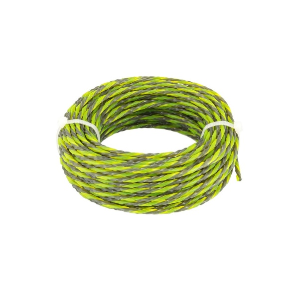 Жилка для тримера безшумна MASTERTOOL SPIRAL SQUARE 3.00 мм 15 м двоколірна 19-0430