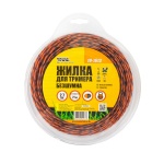 Жилка для тримера безшумна MASTERTOOL SPIRAL 2.70 мм 71 м (блістер) двоколірна 19-1613 - Зображення 2