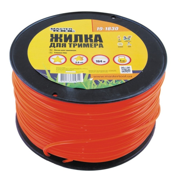 Жилка для тримера MASTERTOOL 3.00 мм 164 м 1 кг "зірка" 19-1830