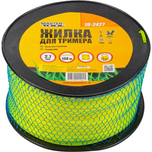Жилка для тримера MASTERTOOL 2.70 мм 138 м 1 кг "квадрат" 19-2427