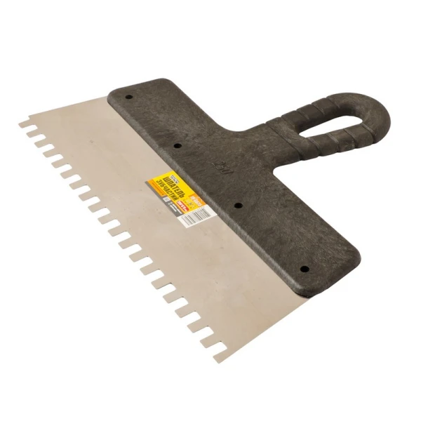 Шпатель зубчастий MASTERTOOL 250х6х6 мм 19-6625