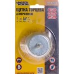 Щітка торцева MASTERTOOL з латуньованої рифленої проволоки 75 мм зі стержнем 1/4" 19-7407 - Зображення 2
