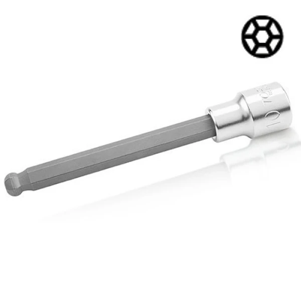 Насадка шестигранник HEX TOPTUL 5 мм 140мм 1/2" з кулею BCSA1605