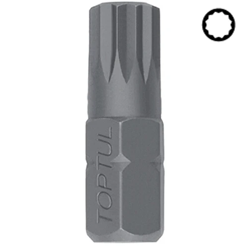 1923228744_bita-splajn-toptul.png Біта Сплайн TOPTUL 10мм L-30мм Spline M12 FSFA1212 - Зображення 1