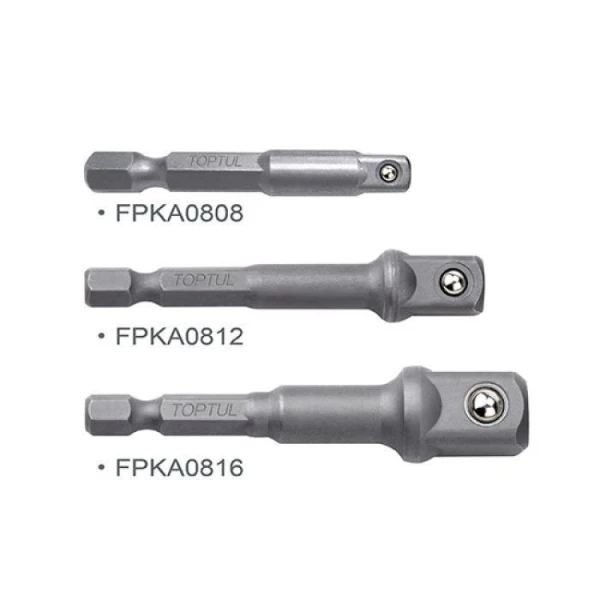 Набір перехідників під шуруповерт 1/4" 3од. TOPTUL (1/4", 3/8", 1/2") GAAR0301