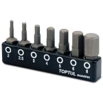 Набір біт шестигранних TOPTUL 1/4" 7од. (Hex: 2, 2.5, 3, 4, 5, 6, 8mm) GAAV0701