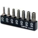 Набір біт TORX з отвором TOPTUL 1/4" 7од. (T10-T40) GAAV0703