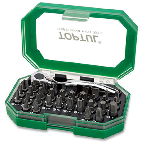 Набір біти + тріскачка TOPTUL 1/4" 35од. GACW3503