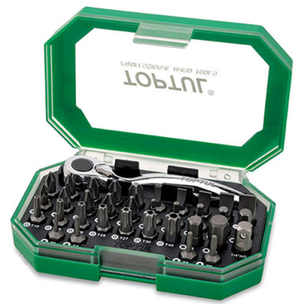 Набір біти + тріскачка TOPTUL 1/4" 35од. GACW3504