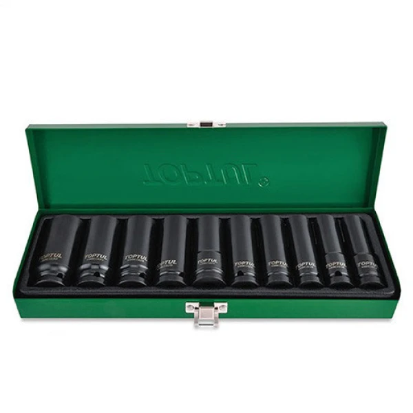 Набір головок дюймових ударних довгих TOPTUL 1/2" 7/16-1" 10од. GEAD1002