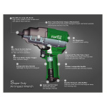 Гайковерт пневматичний TOPTUL 3/4" 1085N/m 8000об/хв KAAJ2480 - Зображення 3