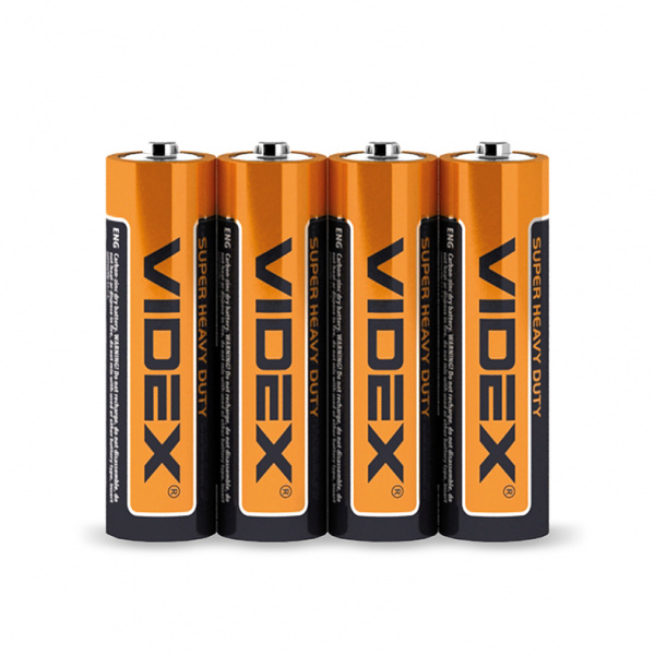 Батарейка сольова Videx R6P/AA 4pcs SHRINK (60/1200) (R6P/AA 4pcs S)