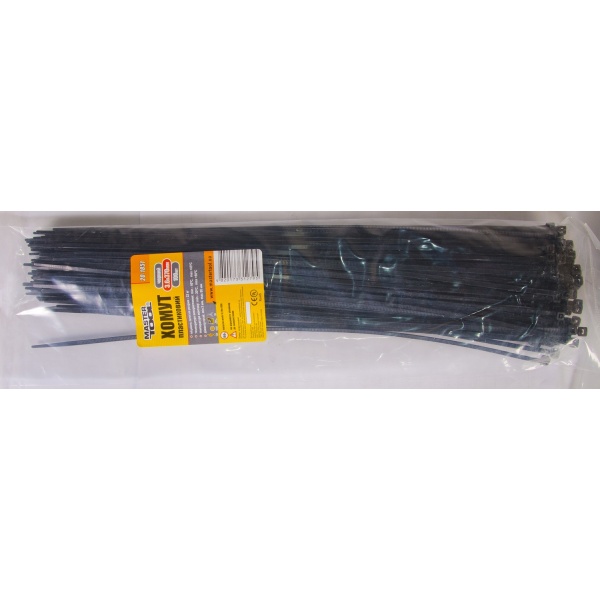 Хомут пластиковий MASTERTOOL 3.6х370 мм 100 шт чорний 20-1851