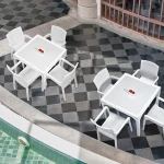 Стіл квадратний Irak Plastik Comfort 90x90 під ротанг темно-коричневий - Зображення 3