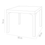Стіл квадратний Irak Plastik Comfort 90x90 під ротанг темно-коричневий - Зображення 6
