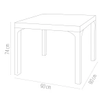 Стіл квадратний Irak Plastik Comfort 90x90 під ротанг темно-коричневий - Зображення 6