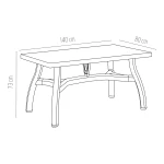 Стіл прямокутний Irak Plastik King 80x140 зелений - Зображення 3