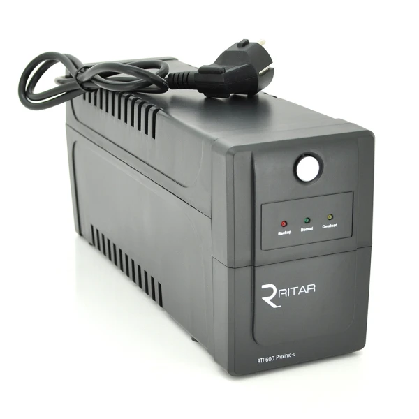 ДБЖ Ritar RTP800 (480W) Proxima-L, LED, AVR, 4st, 2xSCHUKO socket, 1x12V9Ah, plastik Case Q4 ( 370*145* 225 ) 5,4 кг (310*90*140)