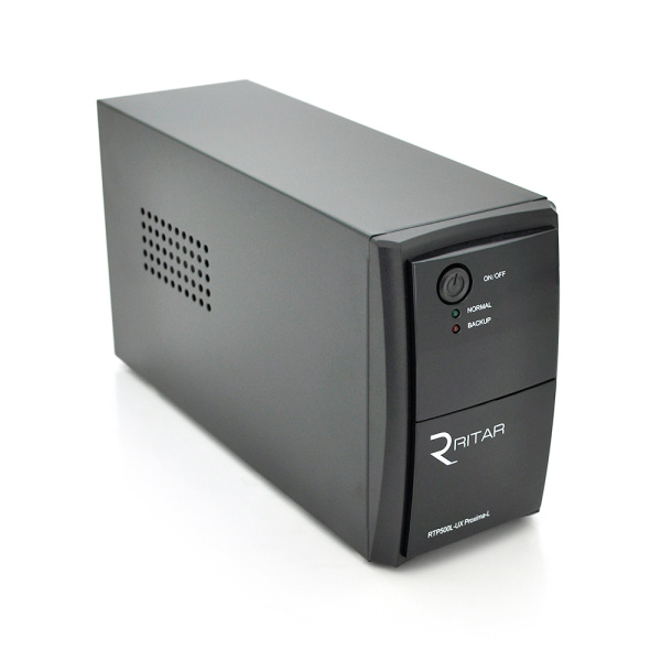 ДБЖ Ritar RTP500L-UX-IEC (300W) Proxima-L, LED, AVR, 3st, USB, 4xIEC-320 C14, 145-290Vac, 1x12V4.5Ah, plastik Case (314 x 97 X 143) 4 кг