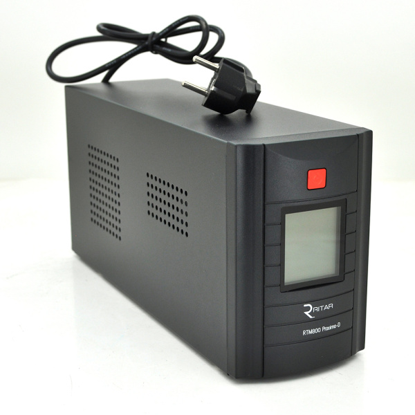 ДБЖ Ritar RTM1200 (720W) Proxima-D, LCD, AVR, 3st, 3xSCHUKO socket, 2x12V7.5Ah, metal Case (350х120х190) Q2