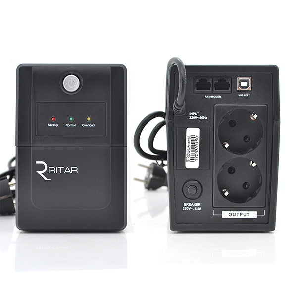 ДБЖ Ritar RTP850L-U (510W) Proxima-L, LED, AVR, 2st, USB, 2xSCHUKO socket, 1x12V9Ah, plastik Case (340 x 140 X 205) Q4