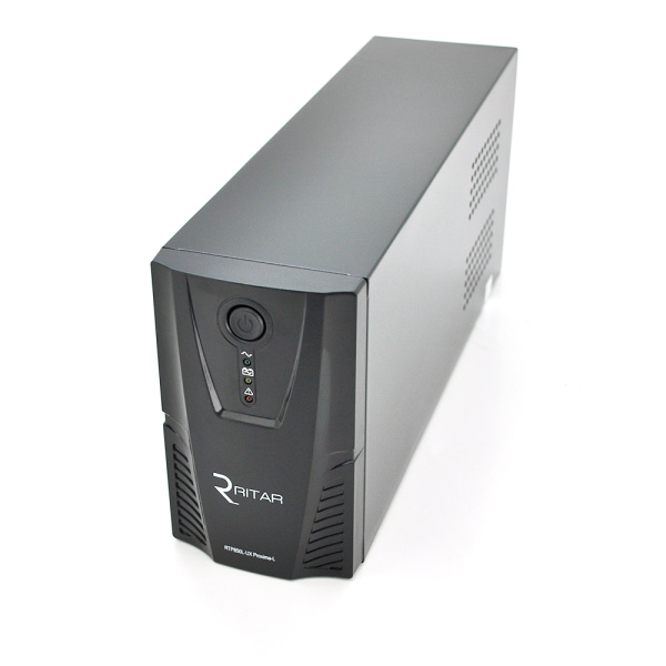 ДБЖ Ritar RTP850L-UX-IEC (510W) Proxima-L, LED, AVR, 3st, USB, 4xIEC-320 C14, 145-290Vac, 1x12V9Ah, plastik Case (314 x 97 X 143) 5,8 кг