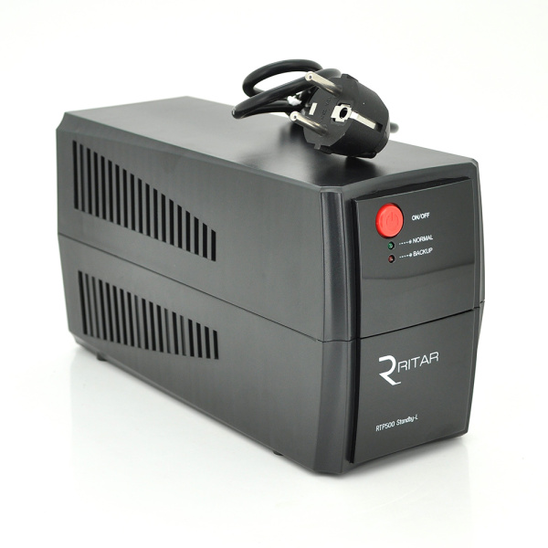 ДБЖ Ritar RTP500 (300W) Standby-L, LED, AVR 1st, 2xSCHUKO socket, 1x12V4.5Ah, plastik Case. (300*140*205) 3,56 кг Q4