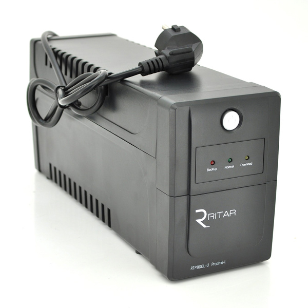 ДБЖ Ritar RTP800L-U (480W) Proxima-L, LED, AVR, 2st, USB, 2xSCHUKO socket, 1x12V9Ah, plastik Case (340 x 140 X 205) 5,5 кгQ4