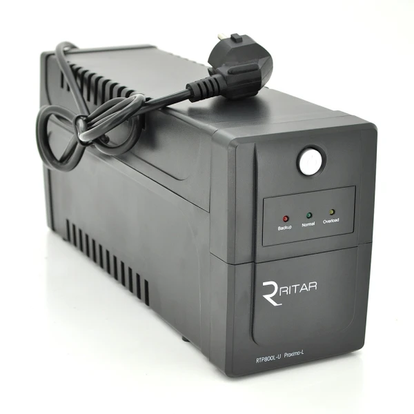 ДБЖ Ritar RTP800L-U (480W) Proxima-L, LED, AVR, 2st, USB, 2xSCHUKO socket, 1x12V9Ah, plastik Case (340 x 140 X 205) 5,5 кгQ4