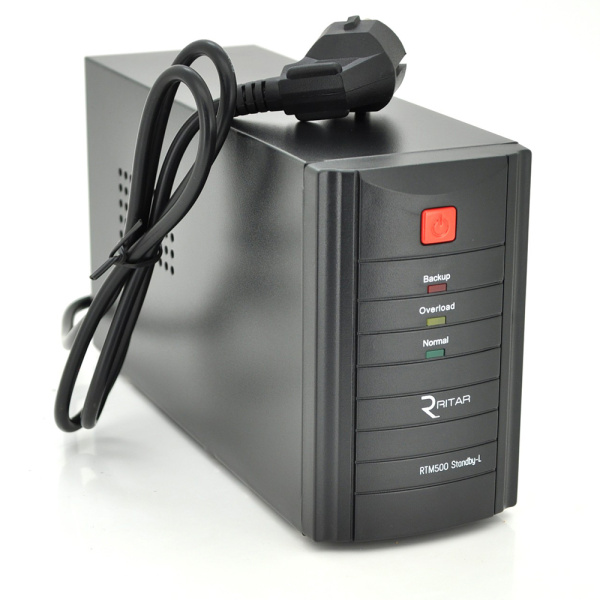 ДБЖ Ritar RTM600 (360W) Proxima-L, LED, AVR, 2st, 2xSCHUKO socket, 1x12V7Ah, metal Case (300 х 85 х140) Q4