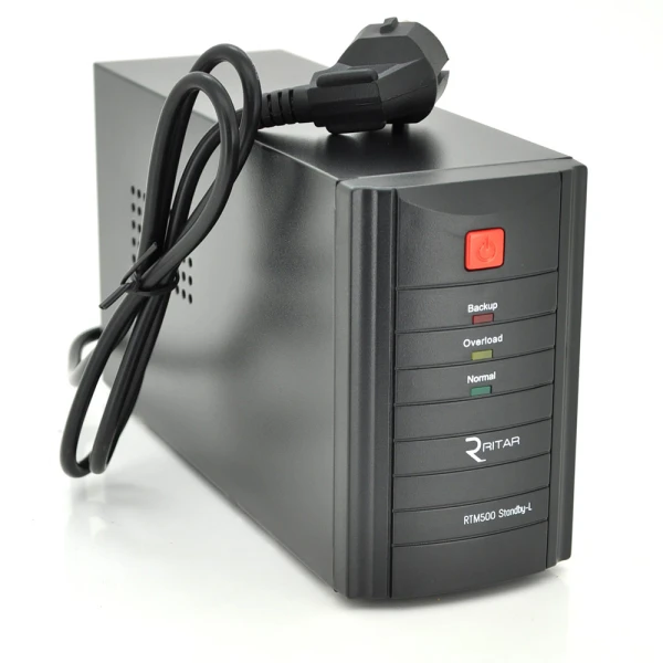 ДБЖ Ritar RTM600 (360W) Proxima-L, LED, AVR, 2st, 2xSCHUKO socket, 1x12V7Ah, metal Case (300 х 85 х140) Q4