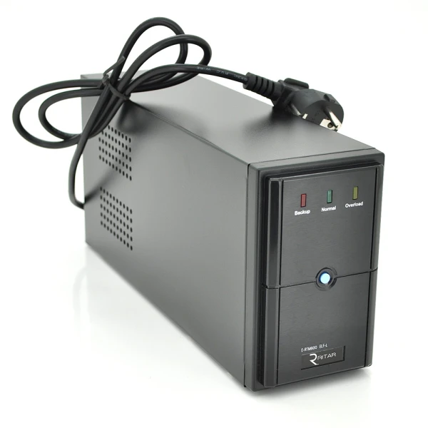 ДБЖ Ritar E-RTM1200 (720W) ELF-L, LED, AVR, 3st, 3xSCHUKO socket, 2x12V7Ah, метал Case Q2 (405*195*285) 10.2 кг (340*120*190)