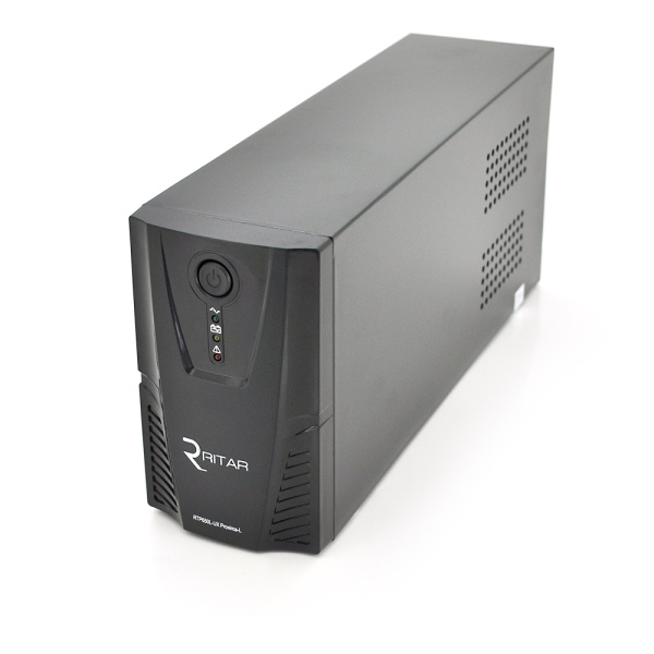 ДБЖ Ritar RTP650L-UX-IEC (390W) Proxima-L, LED, AVR, 3st, USB, 4xIEC-320 C14, 145-290Vac, 1x12V7Ah, plastik Case (314 x 97 X 143)